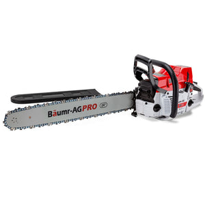 BAUMR-AG Petrol Chainsaw | Commercial E-Start | 24" Bar | Top Handle Tree Pruning Saw