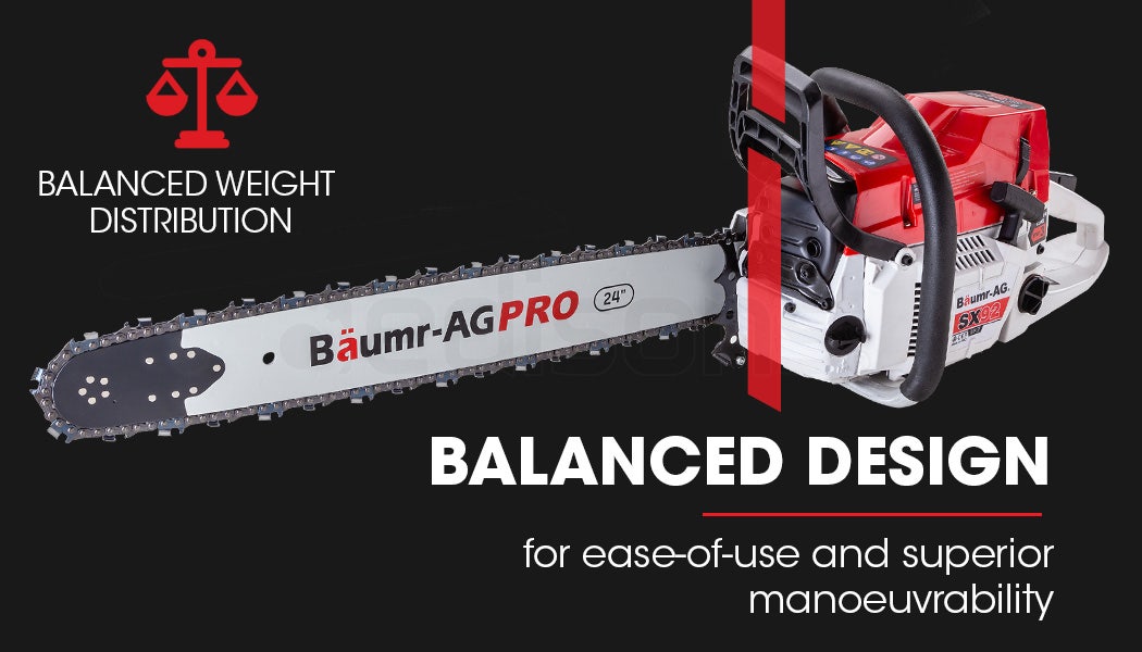 BAUMR-AG Petrol Chainsaw | 24" Bar | Commercial E-Start | Top Handle Tree Pruning Saw