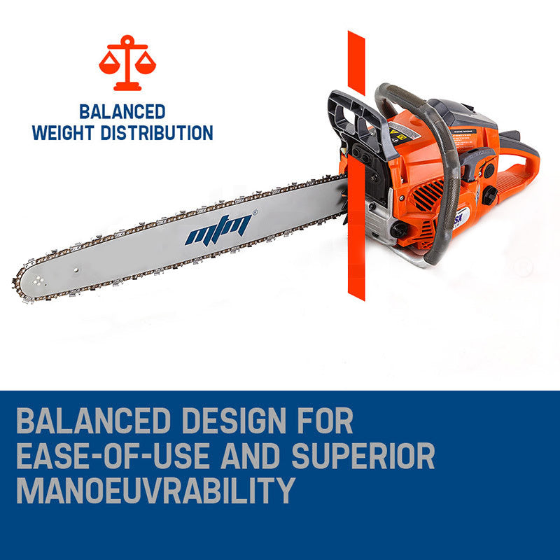 MTM Petrol Chainsaw | 22" Bar | E-Start Tree Pruning | Commercial Top Handle Saw