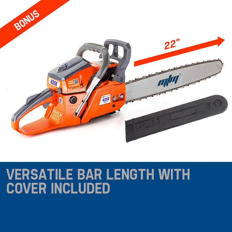 MTM Petrol Chainsaw | 22" Bar | E-Start Tree Pruning | Commercial Top Handle Saw