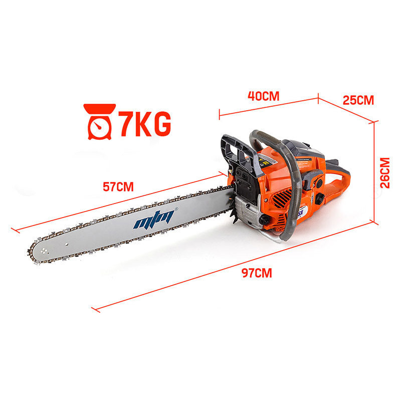 MTM Petrol Chainsaw | 22" Bar | E-Start Tree Pruning | Commercial Top Handle Saw