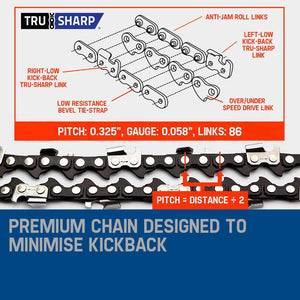 MTM Petrol Chainsaw | 22" Bar | E-Start Tree Pruning | Commercial Top Handle Saw