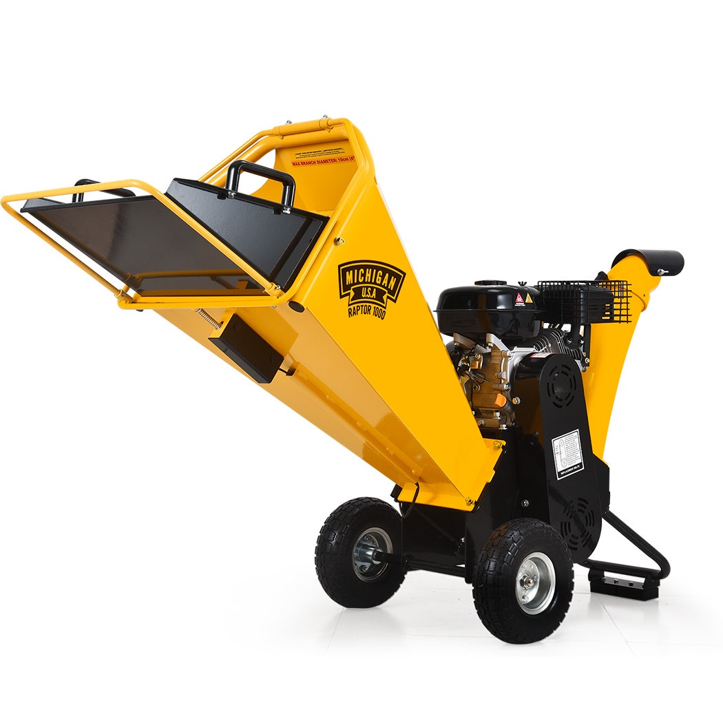 MICHIGAN Petrol Wood Chipper | 8HP 208CC | Commercial Tree Mulcher | Raptor 1000