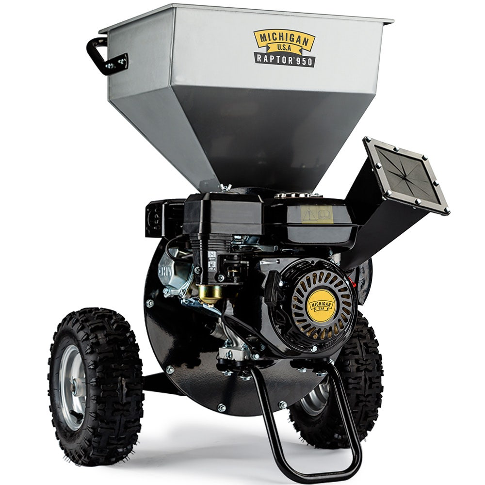 MICHIGAN Petrol Wood Chipper Shredder | 7HP 212CC | Commercial Tree Mulcher | Raptor 950