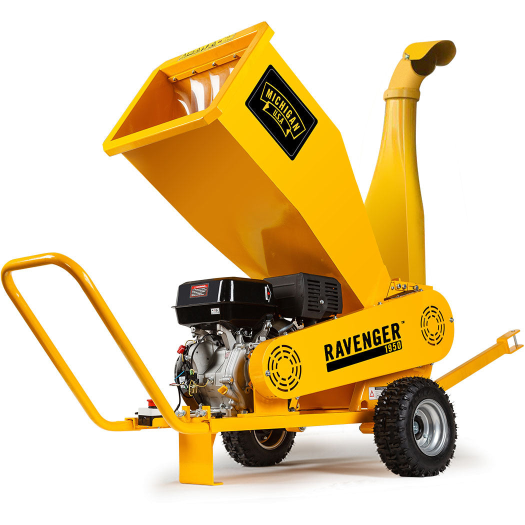 MICHIGAN Petrol Wood Chipper | 18HP 420CC | Towable Commercial Tree Mulcher | Ravenger 1950