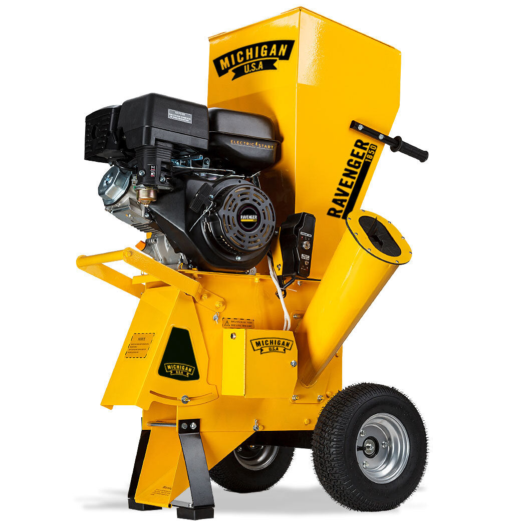 MICHIGAN Petrol Wood Chipper | 18HP 420CC | Commercial Tree Mulcher | Electric Key Start | Ravenger 1850
