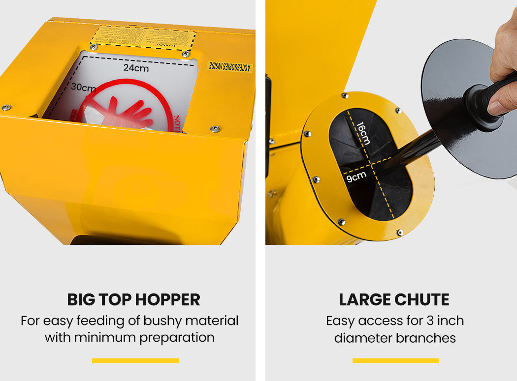 MICHIGAN Petrol Wood Chipper | 18HP 420CC | Commercial Tree Mulcher | Electric Key Start | Ravenger 1850