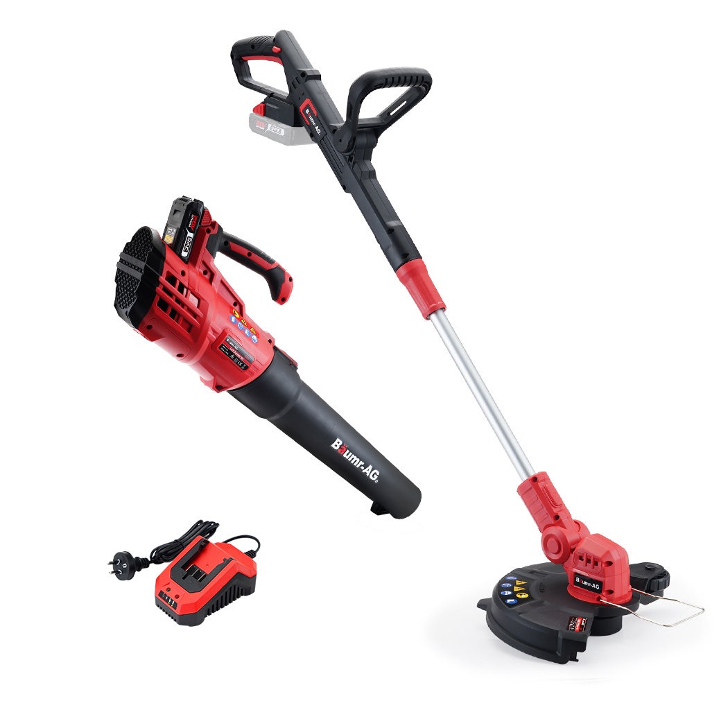 BAUMR-AG Cordless Line Trimmer & Leaf Blower Combo Kit | 20V Electric Whipper Snipper | Battery & Charger Included
