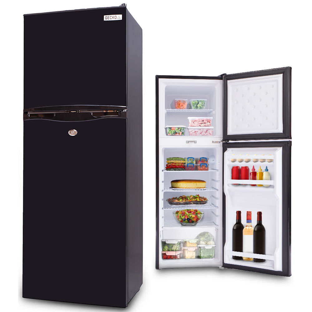 GECKO 142L Upright Portable Fridge/Freezer | 12V/24V/240V for Motorhome & Caravan | Black