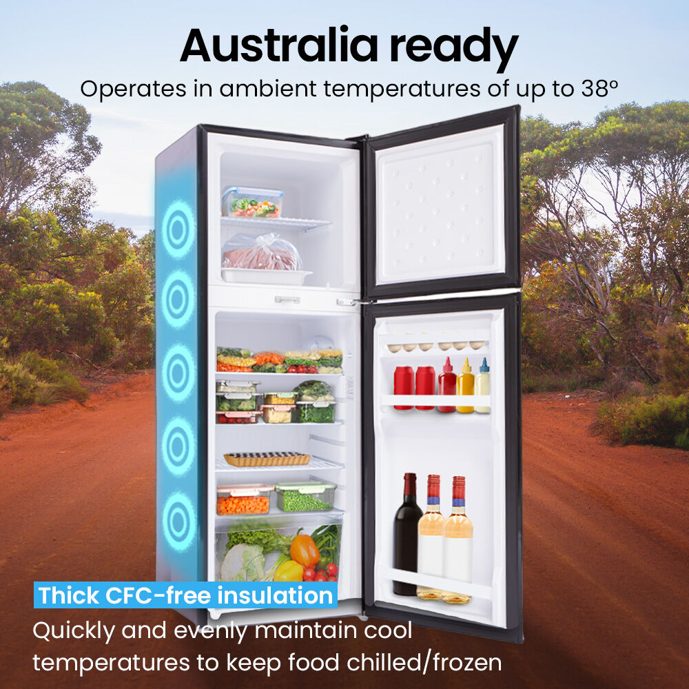 GECKO 142L Upright Portable Fridge/Freezer | 12V/24V/240V for Motorhome & Caravan | Black