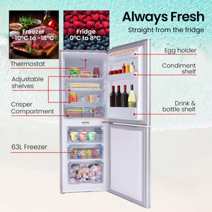GECKO 160L Upright Portable Fridge/Freezer | 12V/24V/240V for Motorhome & Caravan | Silver