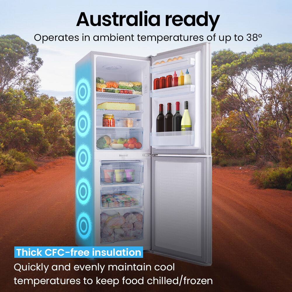 GECKO 160L Upright Portable Fridge/Freezer | 12V/24V/240V for Motorhome & Caravan | Silver