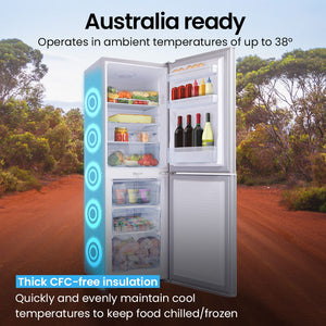 GECKO 160L Upright Portable Fridge/Freezer | 12V/24V/240V for Motorhome & Caravan | Silver
