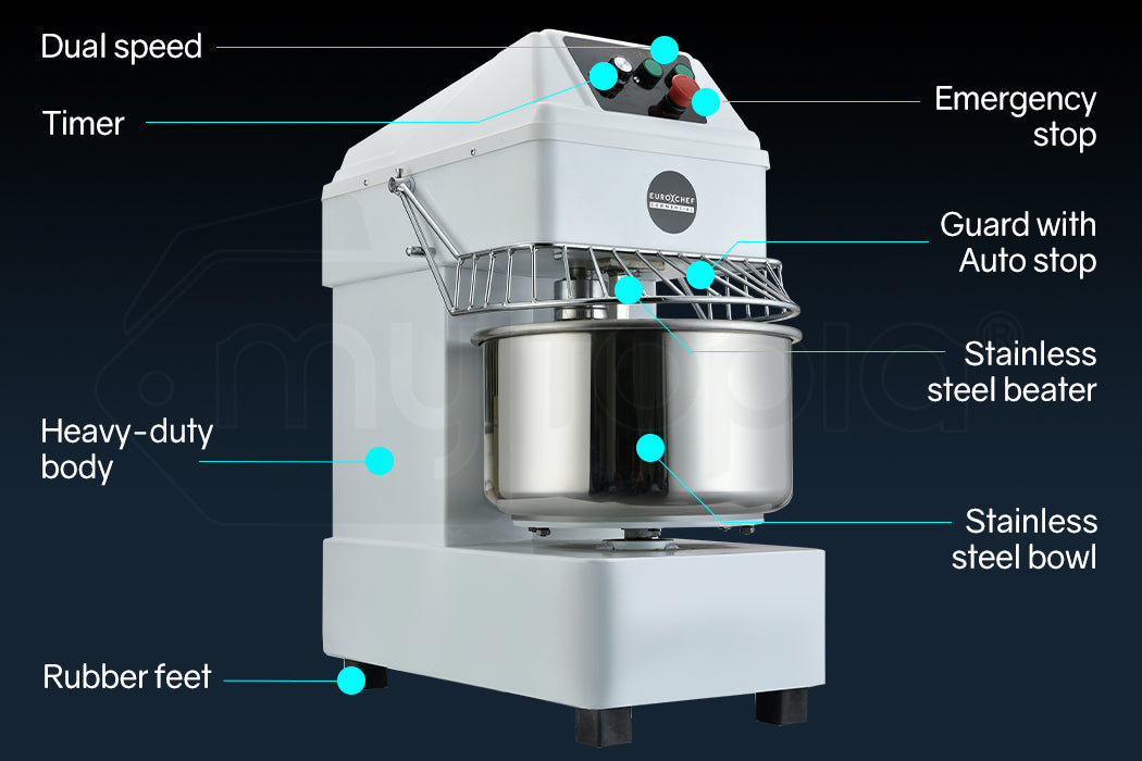 EUROCHEF Spiral Dough Mixer | 20L | Commercial Bakery Kneader