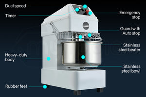 EUROCHEF Spiral Dough Mixer | 20L | Commercial Bakery Kneader