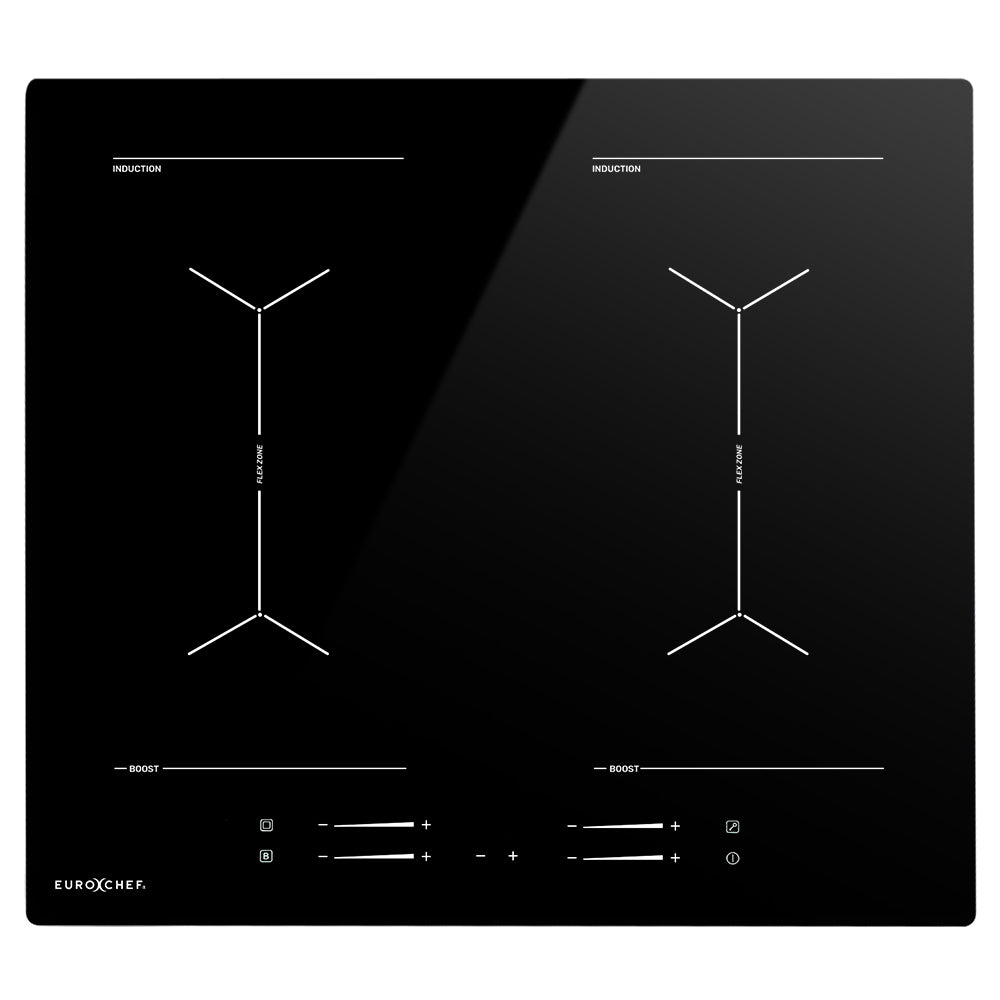 EUROCHEF Induction Cooktop | 60cm | 4 Zone | 7200W | Dual Link Bridged Zone | Touch Controls