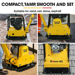 BAUMR-AG Vibratory Plate Compactor | 185kg | 9HP 270cc | 500x700mm | With Wheel Kit | For Sand Soil Gravel Asphalt