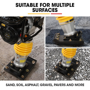 Baumr-AG 77KG Tamping Rammer | 10kN 6.5HP | Transport Wheel Kit | Compactor for Soil, Sand, Gravel & Asphalt | BRM-700
