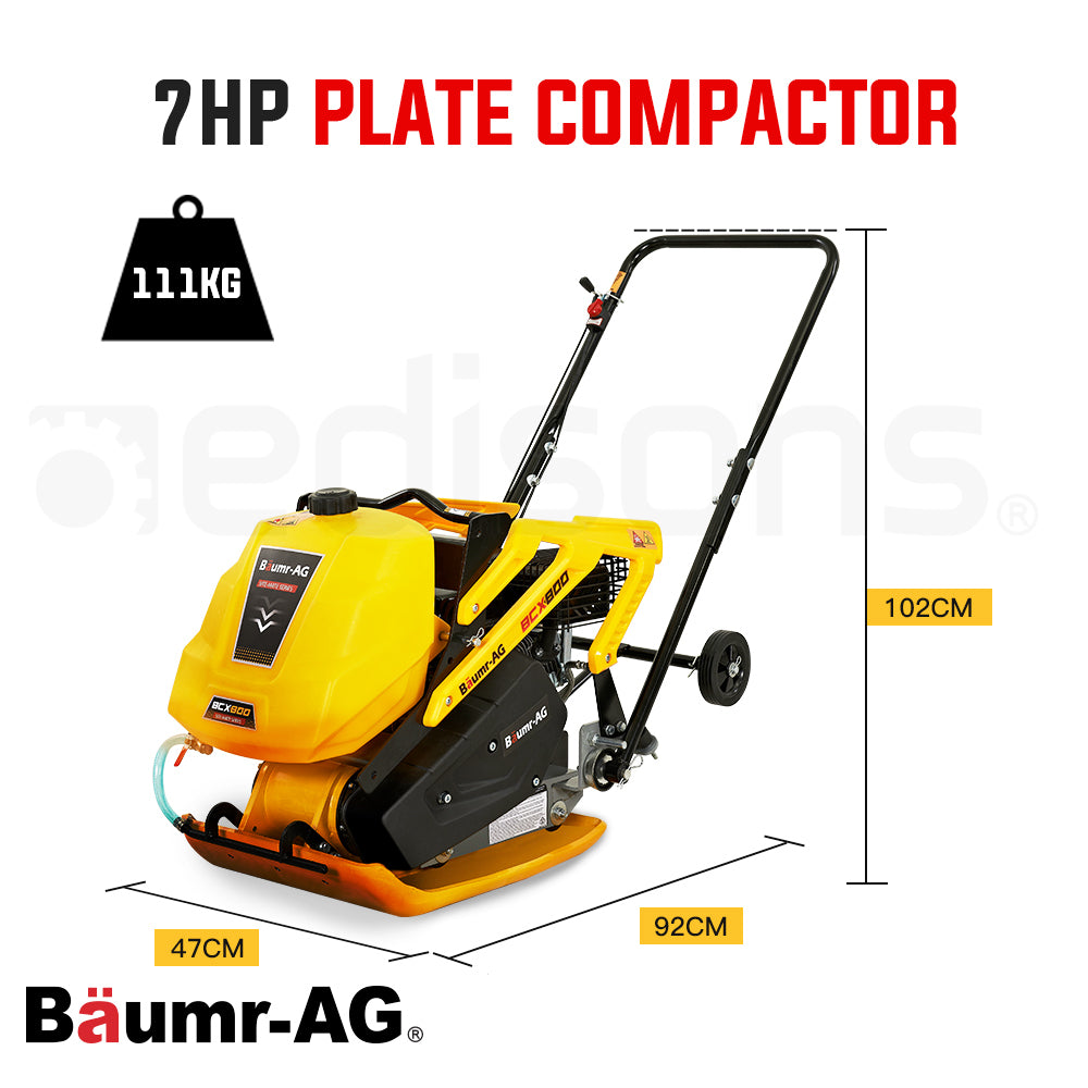 Baumr-AG | Plate Compactor | 111kg | 400x545mm | 7.0HP | Sprinkler System | BCX-800