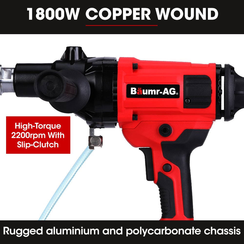 BAUMR-AG 1800W Handheld Core Drill | 120mm Coring Capacity | 76mm Diamond Drill Bit Combo