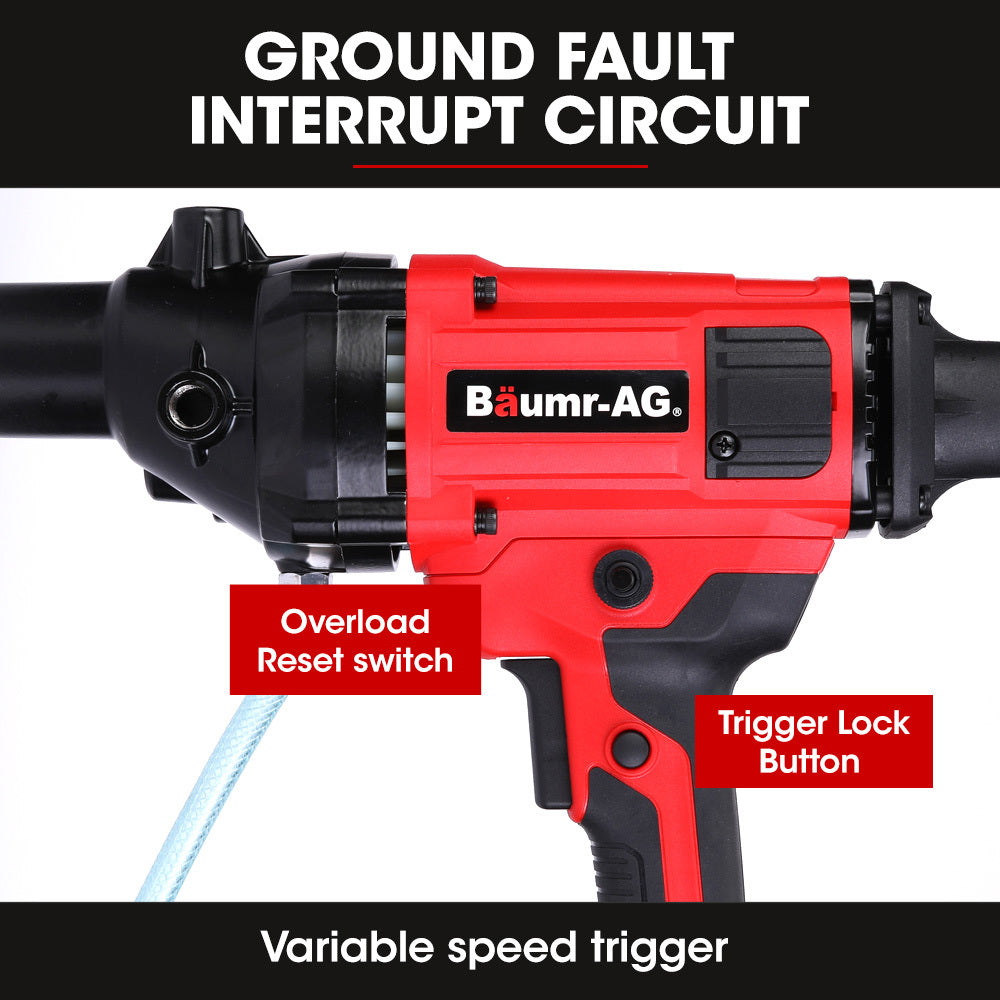 BAUMR-AG HC-120 | 1800W Handheld Concrete Core Drill | 120mm Coring Capacity