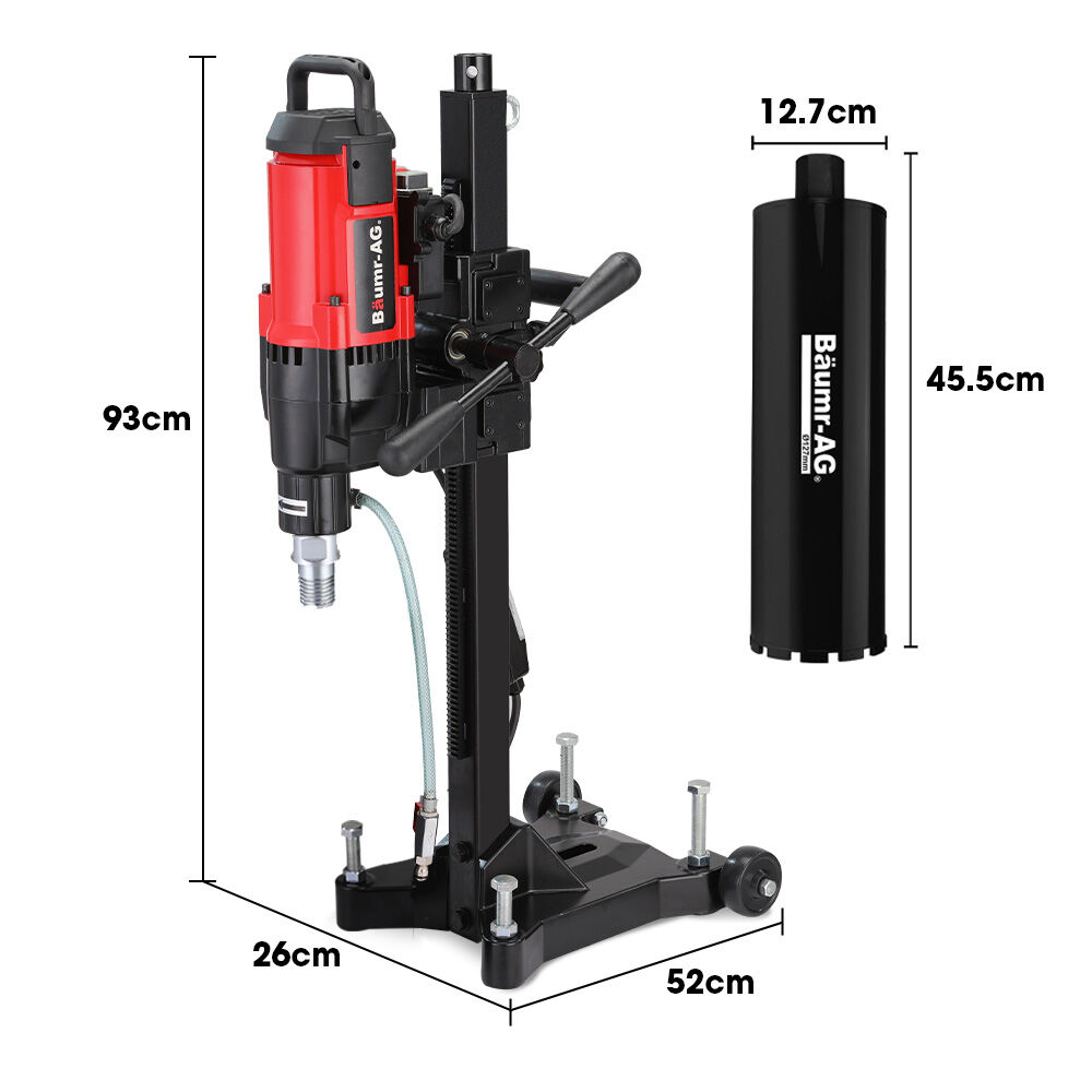 BAUMR-AG Core Drill Kit | 3200W | 280mm | Wet/Dry | With Wheeled Stand & 127mm Bit | Concrete Coring