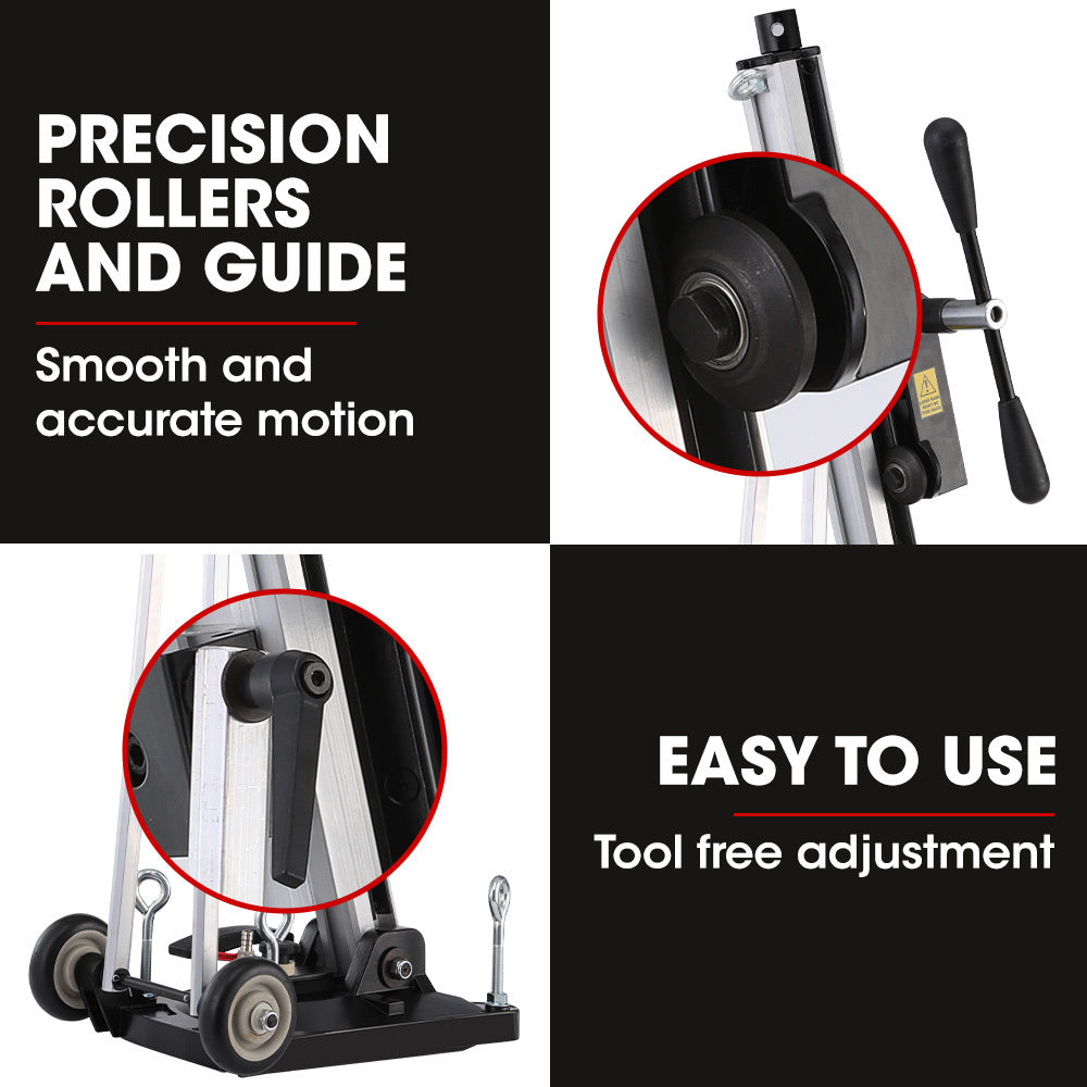 BAUMR-AG Adjustable Core Drill Stand | Wheeled Rig Base for Stability