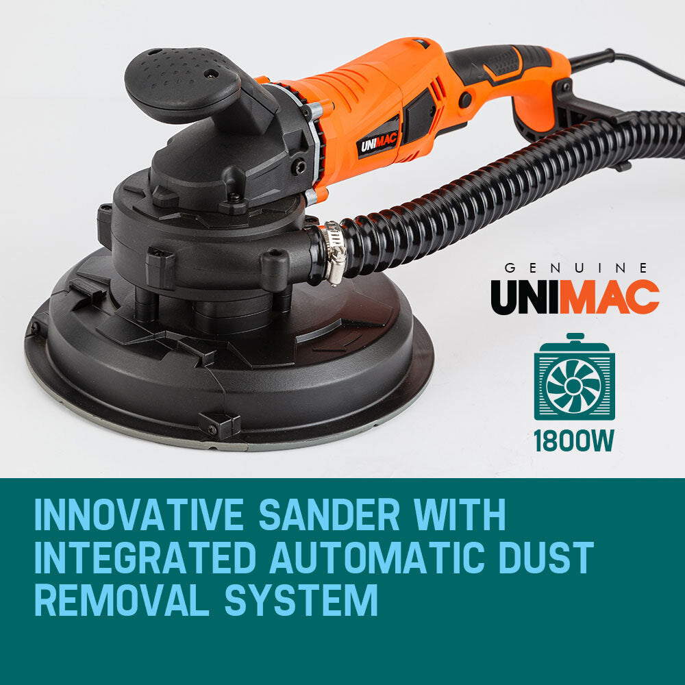 UNIMAC Drywall Sander | 1800W | Plaster Gyprock Automatic Wall Vacuum System