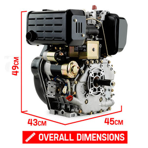 Baumr-AG Diesel Stationary Engine | 10HP | Electric Start OHV Replacement Motor