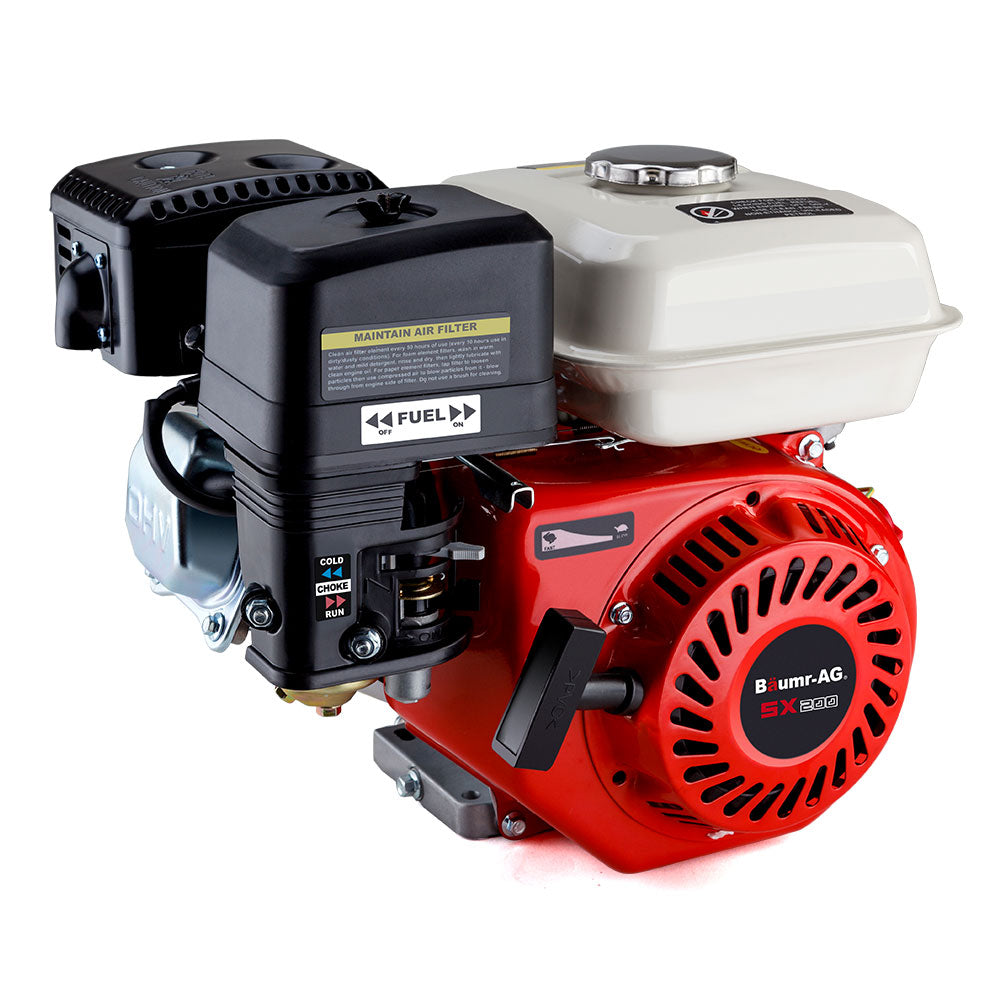 Baumr-AG Petrol Stationary Engine | 6.5HP 4-Stroke OHV | Horizontal Shaft Recoil Start