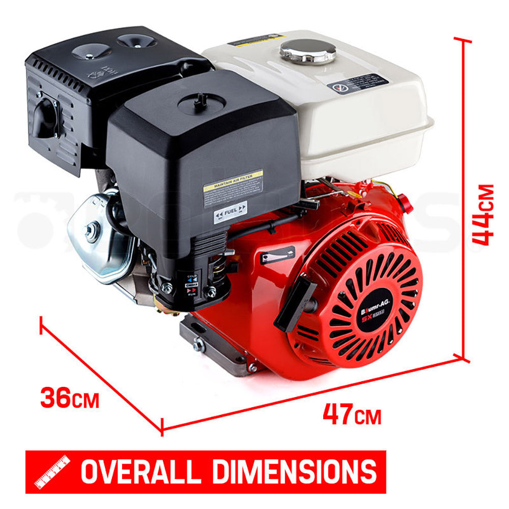 Baumr-AG | Petrol Stationary Engine | 13HP | 4-Stroke OHV Motor | Horizontal Shaft | Recoil Start