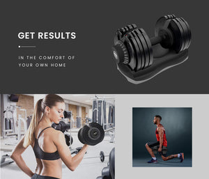 ATIVAFIT 32.5kg Single Adjustable Weight Dumbbell | Home Gym Fitness Training