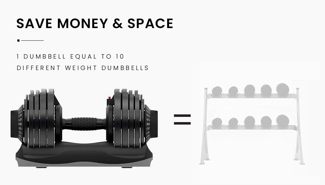 ATIVAFIT 32.5kg Single Adjustable Weight Dumbbell | Home Gym Fitness Training