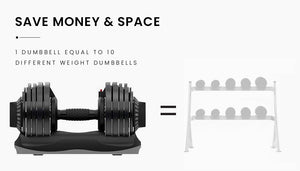 ATIVAFIT 32.5kg Single Adjustable Weight Dumbbell | Home Gym Fitness Training