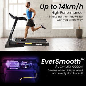 PROFLEX TRX4 Electric Treadmill | Foldable, Medium Size, Suspension, Bluetooth, USB/MP3, Pulse Sensors, Fitness Tracker