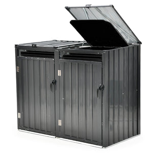 PLANTCRAFT | Double Steel Wheelie Bin Storage Shed | Enclosure with 2 Doors