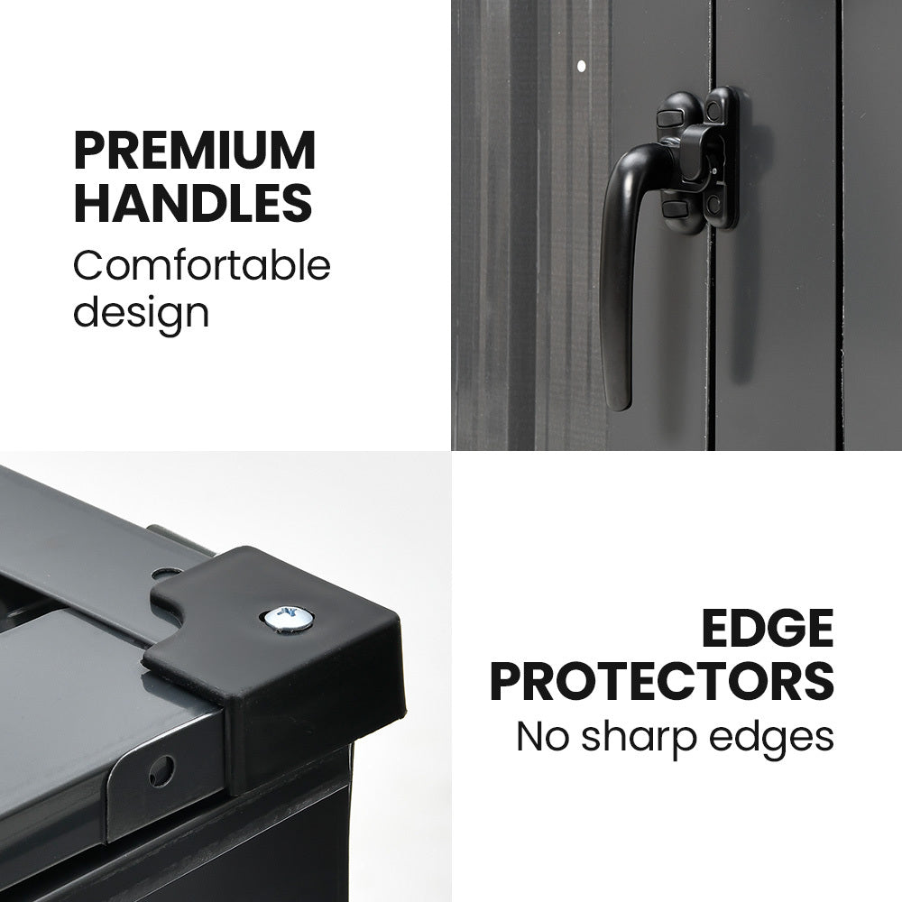 PLANTCRAFT | Double Steel Wheelie Bin Storage Shed | Enclosure with 2 Doors