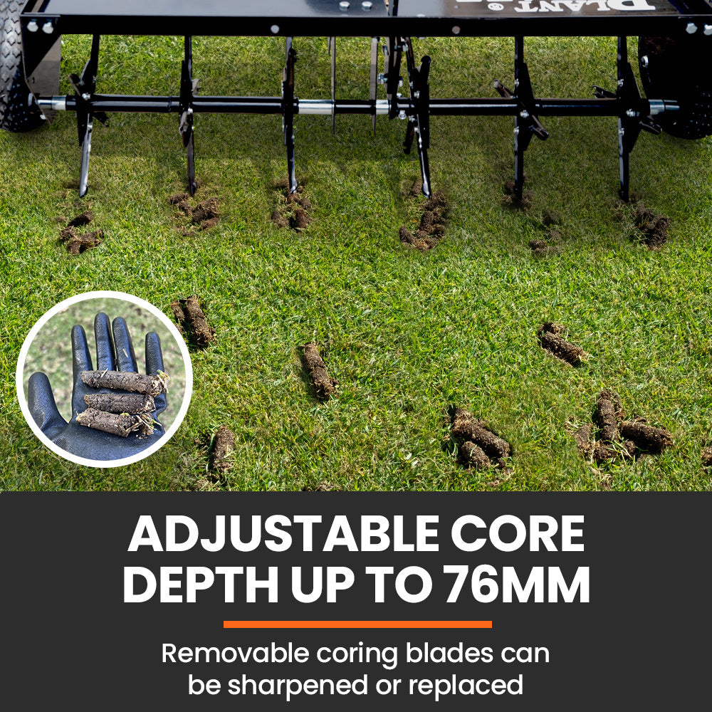 PlantCraft Plug Lawn Aerator | Tow Behind | 1m (40") Wide | For Ride-On Mower & Tractor