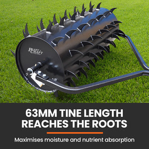 PlantCraft Tow Behind Lawn Roller | 36" Wide | Spike Aerator | For Ride-On Mower & Tractor