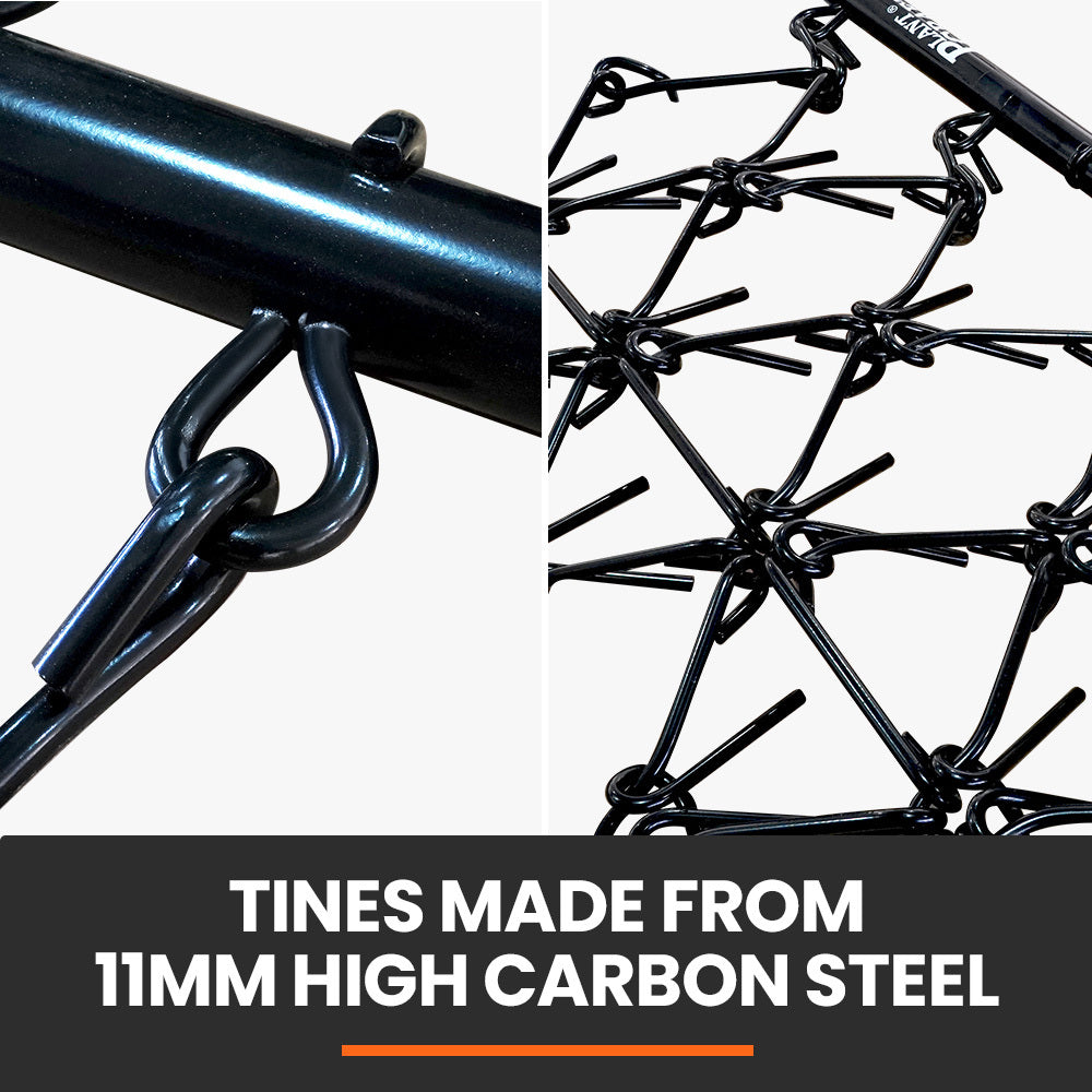 PlantCraft Tow-Behind Drag Harrow Rake | 1.4m Wide | for Lawn, Pasture & Paddock Maintenance