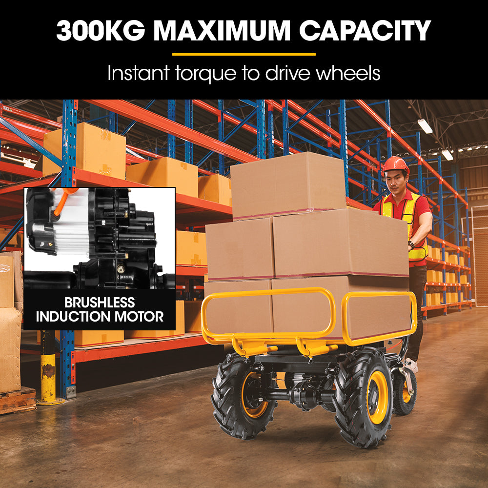 Baumr-AG | 40V Battery Powered Motorised Dumper Wheelbarrow | Electric | 300kg Capacity