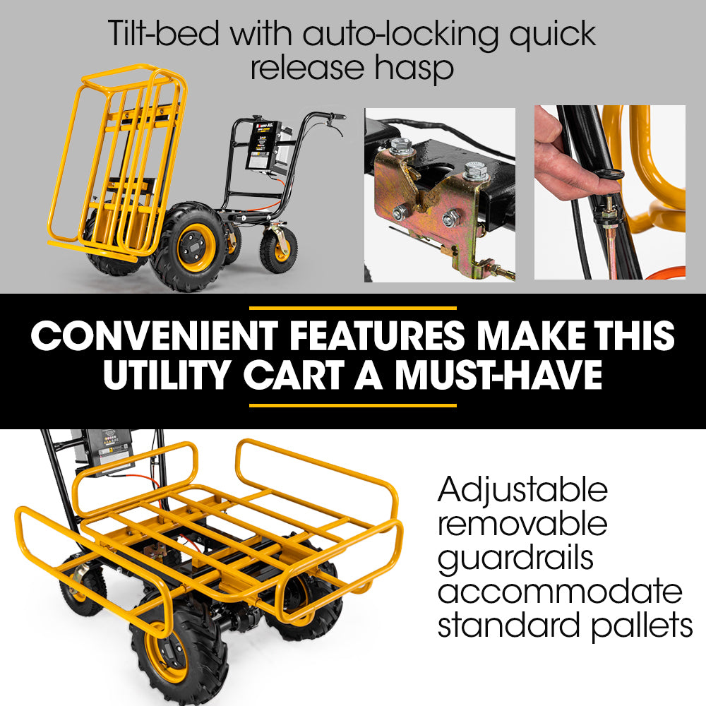 Baumr-AG | 40V Battery Powered Motorised Dumper Wheelbarrow | Electric | 300kg Capacity