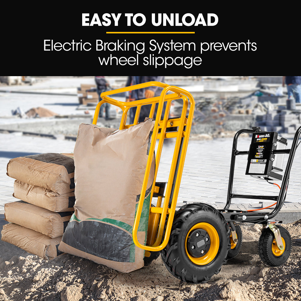 Baumr-AG | 40V Battery Powered Motorised Dumper Wheelbarrow | Electric | 300kg Capacity