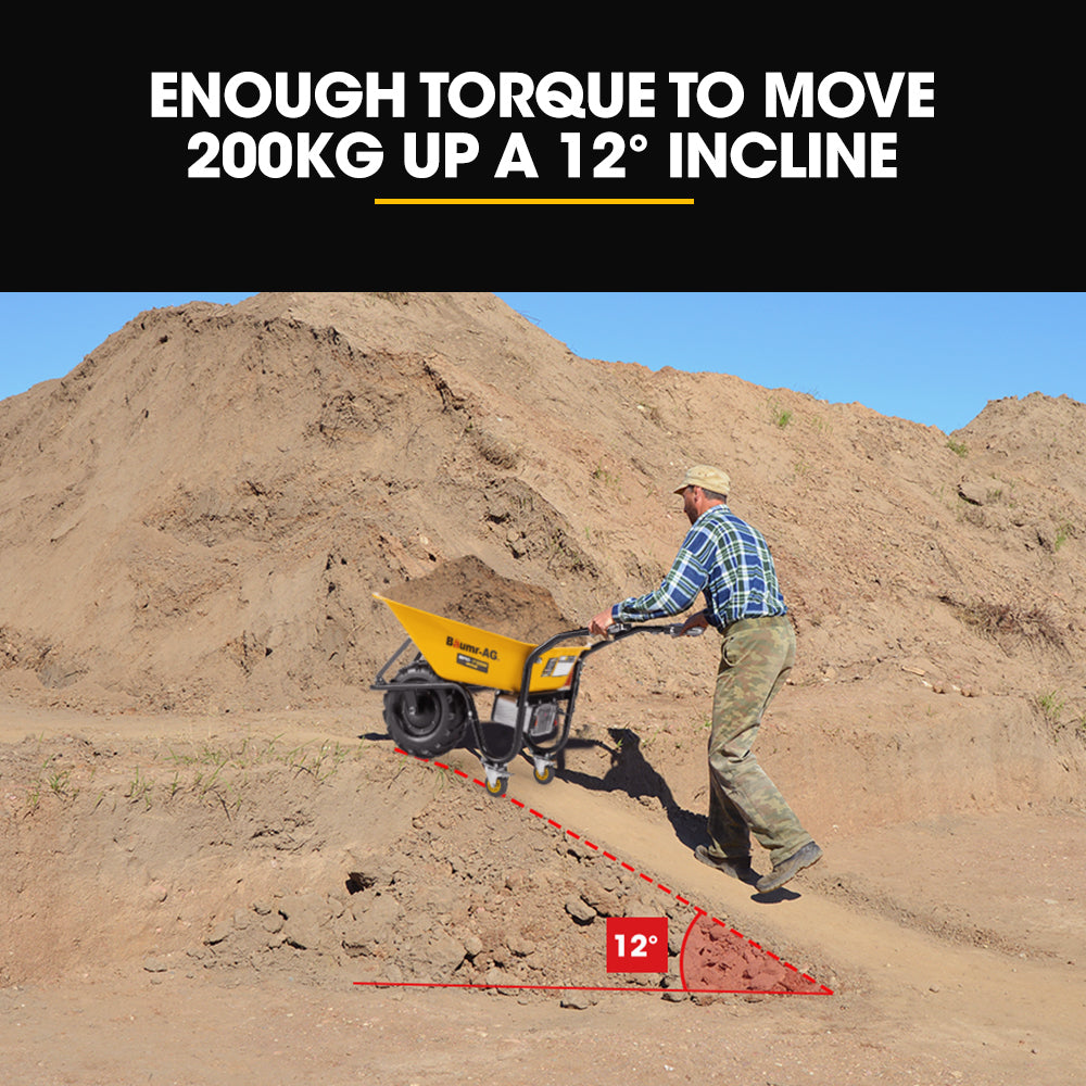 Baumr-AG 40V Battery-Powered Wheelbarrow | Motorised Electric | 80L Bucket | 260kg Capacity