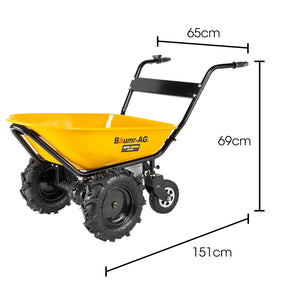 Baumr-AG | 40V Battery Powered Motorised Wheelbarrow | 100L Bucket Volume | 4-Wheel | 260KG Capacity