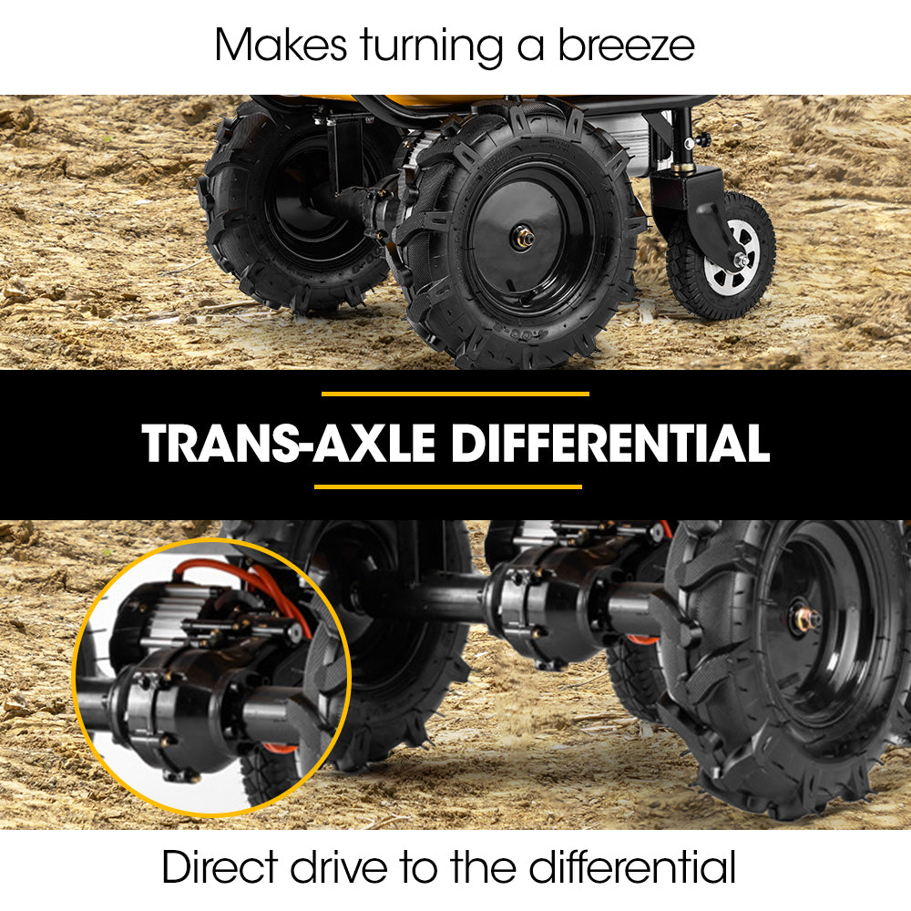 Baumr-AG | 40V Battery Powered Motorised Wheelbarrow | 100L Bucket Volume | 4-Wheel | 260KG Capacity