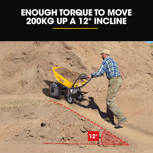 Baumr-AG | 40V Battery Powered Motorised Wheelbarrow | 100L Bucket Volume | 4-Wheel | 260KG Capacity