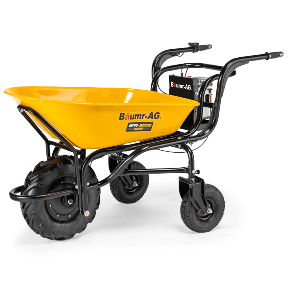 Baumr-AG | 40V Battery Powered Motorised Wheelbarrow | 100L Bucket Volume | 3-Wheel | 260KG Capacity | Lifting Bucket