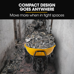 Baumr-AG | 40V Battery Powered Motorised Wheelbarrow | 100L Bucket Volume | 3-Wheel | 260KG Capacity | Lifting Bucket