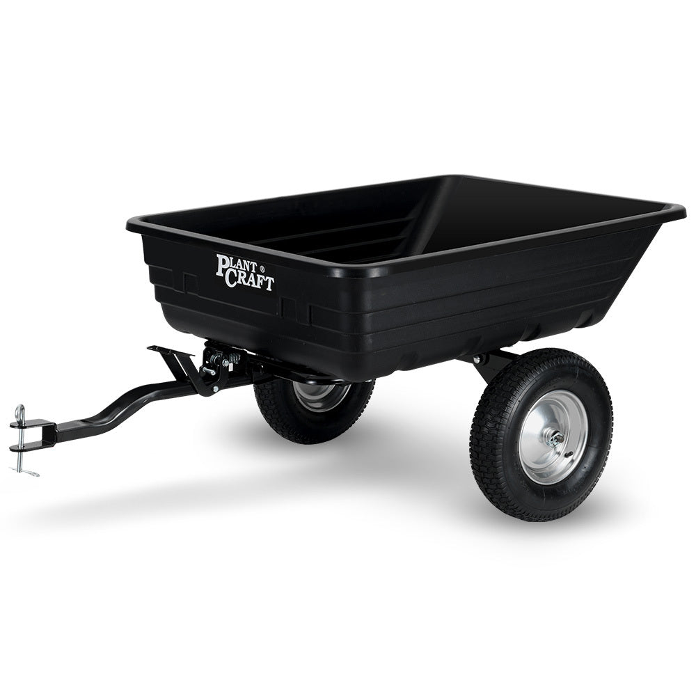 PlantCraft Poly Dump Cart | 272kg Load | Heavy-Duty Tipper Trailer | 16" Tyres | for Ride-On Mowers, ATVs & Quad Bikes